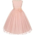 thumbnail image 1 of Big Girls' Lace Detailing Overlay Tulle Flowers Girls Dresses Blush 10 (M3B4K6), 1 of 2