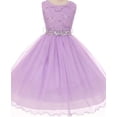 thumbnail image 1 of Big Girls' Lace Sequin Top Rhinestone Belt Flowers Girls Dresses Lavender 18 (J36K70), 1 of 2