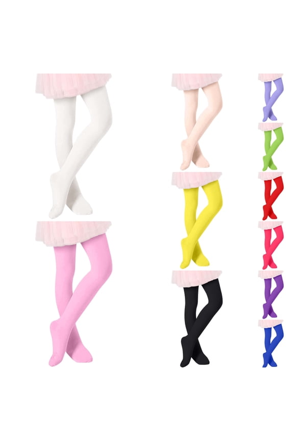Big Girls Leggings Kids High Elastic Dance Ballerina Tights Stretchable Pantyhose Black Girls Athletic Pants 1 -12 Years