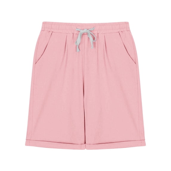 Big Girls Long Shorts Girls Bermuda Shorts Casual High Elastic Waisted Short Pants Drawstring Loose Pockets Sweat Shorts Summer