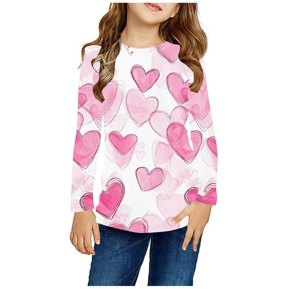 Big Girls Long Sleeve Shirts Tops for Girls 10-12 Clothes for 8-9 Year Old Girls Kids 3/4 Sleeve Sweatshirt Cute Shirts for Girls 12-14 Fall 2024