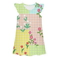 thumbnail image 1 of Big Girls Nightgown 6 Years Sky Blue Crew Neck 4th of July Pajama Dress Toddler Nightgown Sleepwear Cute Flutter Short Sleeves Lounge for Kids, 1 of 2