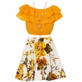 thumbnail image 1 of Big Girls' Off Shoulder Ruffle Crop Top Skirt Summer Easter Holiday Set Outfit Mango WT 8 (J21KS30S), 1 of 4