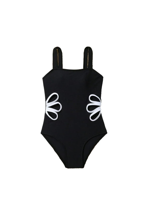 Big Girls One-Piece Swimsuit Bikini Set Swimwear Black,10-11Y Teen One Piece Bathing Suit