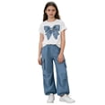 thumbnail image 1 of Big Girls Outfits Clothes Two Piece Cute Print T Shirt Tops And Cargo Pants Cute Sets Size 12-13T, 1 of 9