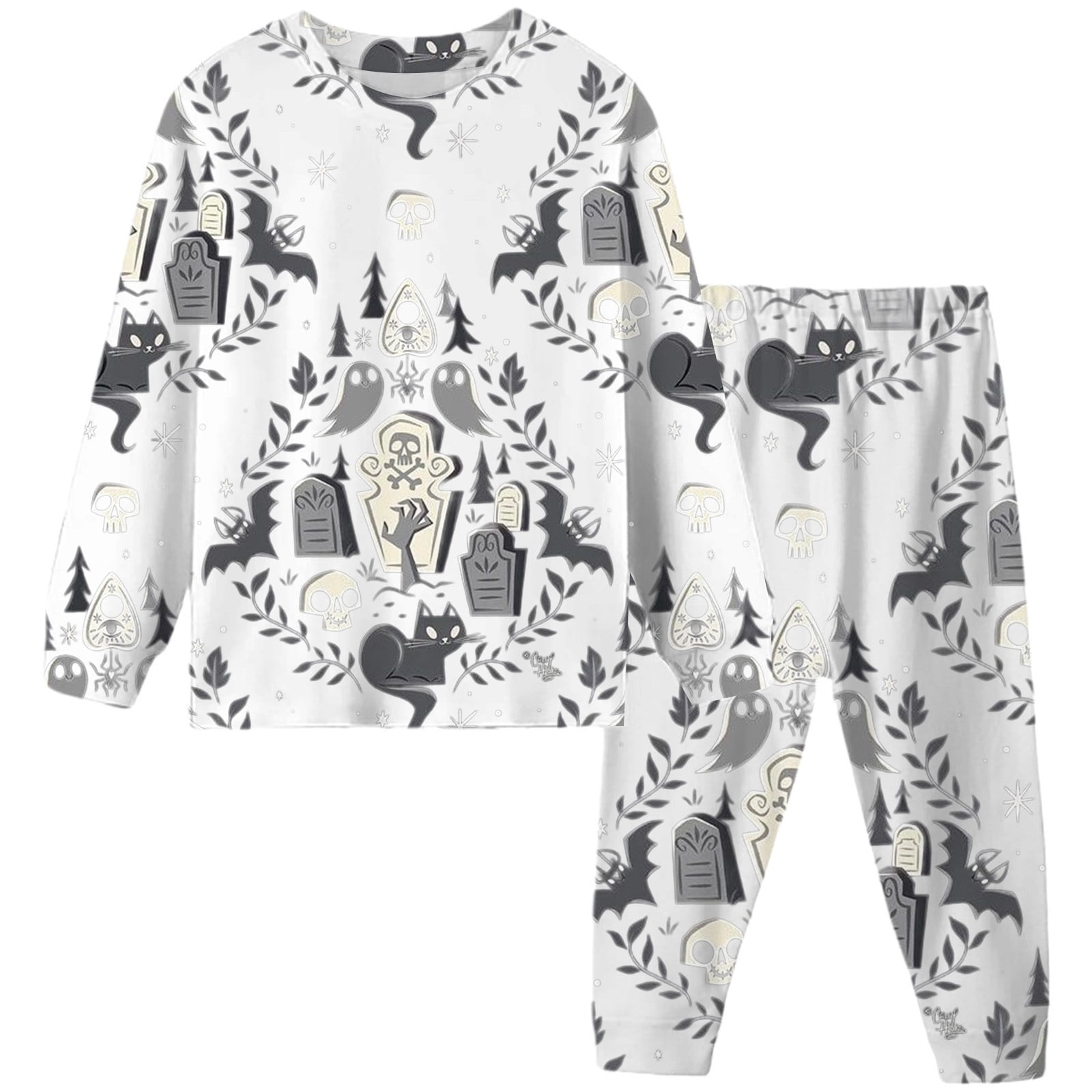 Big Girls Outfits Sets Boys Ghost Pumpkin Skeleton Printed Print Kids ...