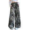 thumbnail image 1 of Big Girls Pants Casual Leopard Print Wide Leg Trousers Kids Fashion Spring Fall Elastic Waist, 1 of 6