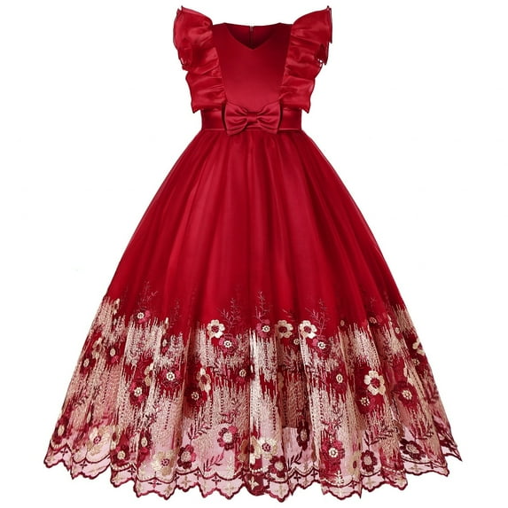 Big Girls Princess Bridesmaid Dress Wedding Long Ball Gown Pageant Evening Dress