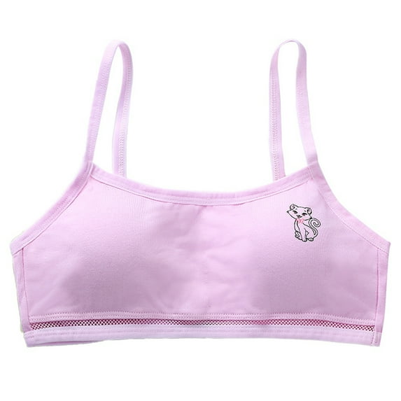 Big Girls Puberty Girls Cotton Print Seamless Training Bra Teen Soft Cotton Underwear