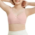 thumbnail image 1 of Big Girls Ribbed Triangle Bralette Adjustable Straps Seamless Cotton Sports Bra for School 10-18Y, 1 of 5