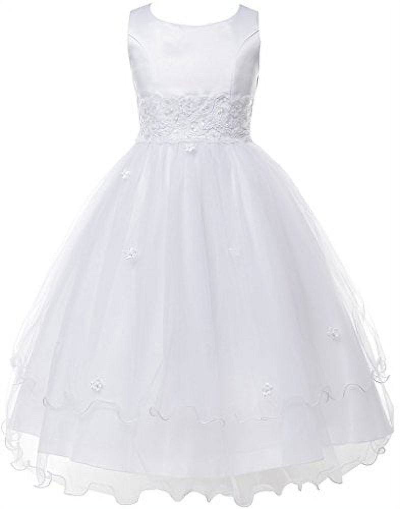 Buy Abaowedding Ball Gown Lace Up First Flower Communion Girl Dresses US 10  White at Amazon.in
