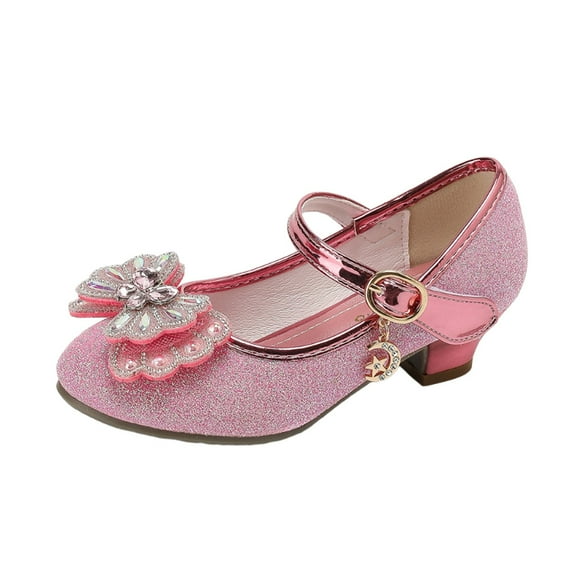 Big Girls Shoes Bow Knot 𝐃iamond Shiny Sandals Shoes High Heels Show Shoes Toddler Winter Shoes Toddler Dress Shoes Fashion Open Toe