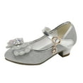 thumbnail image 1 of Big Girls Shoes Bow Knot 𝐃iamond Shiny Sandals Shoes High Heels Show Shoes Toddler Winter Shoes Toddler Dress Shoes Fashion Open Toe, 1 of 5