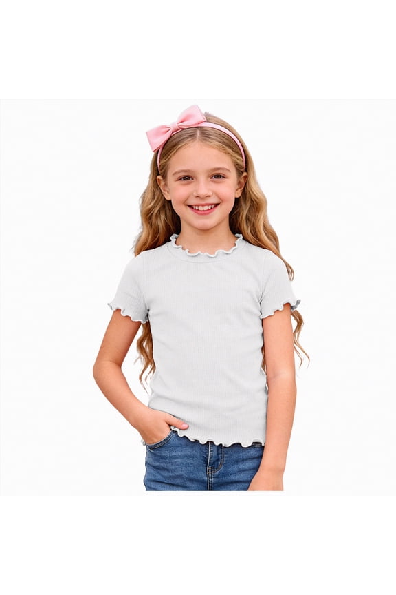 Big Girls Short Sleeve T-Shirts Graphic Print Crew Neck Loose Fit Trendy Casual 24 Months 2t 3t 4t 5t 6t 7t Daily Wear Tees Gibobby,12-18 Months,White