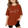 thumbnail image 1 of Big Girls Short Sleeve T Shirts Kids Summer Oversized Tops Casual Crewneck Basic Tees Clothes Size 11-12T, 1 of 6