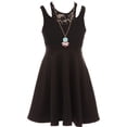 thumbnail image 1 of Big Girls' Sleeveless Floral Lace Cut Out Shoulder Holiday Party Flower Girl Dress Black 8 (J21KS14), 1 of 3