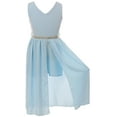 thumbnail image 1 of Big Girls Sleeveless V Neck Rhinestones Maxi Skirt Short Jumpsuit Romper Dress Light Blue 12 (2J1K69S), 1 of 5