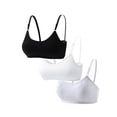 thumbnail image 1 of Big Girls Soft Cotton Training Bra Pack Wireless Light Padded Adjustable Straps Back Closure Stretchy Smooth Breathable 10-16, 1 of 5