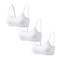 thumbnail image 1 of Big Girls Soft Cotton Training Bra Pack Wireless Light Padded Adjustable Straps Back Closure Stretchy Smooth Breathable 10-16, 1 of 5