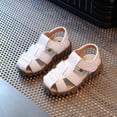 thumbnail image 1 of Big Girls Solid Color Flat Soft Sole Princess Summer Sandals White 2-2.5 Years, 1 of 5