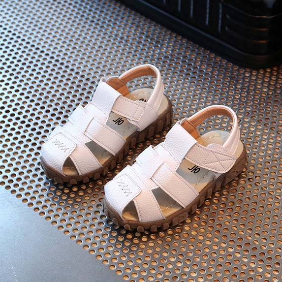 Big Girls Solid Color Flat Soft Sole Princess Summer Sandals White 2-2.5 Years