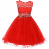 Big Girls Blue Jewel Illusion Neckline Pageant Dress 8-16