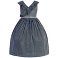 thumbnail image 1 of Big Girls Sparkly Ruffle Shiny Rhinestone Easter Wedding Party Flower Girl Dress Blue 20.5 (5KD04), 1 of 3