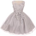 thumbnail image 1 of Big Girls' Special 3D Flowers Embroidered Flowers Girls Dresses Silver 10 (J36K01), 1 of 2