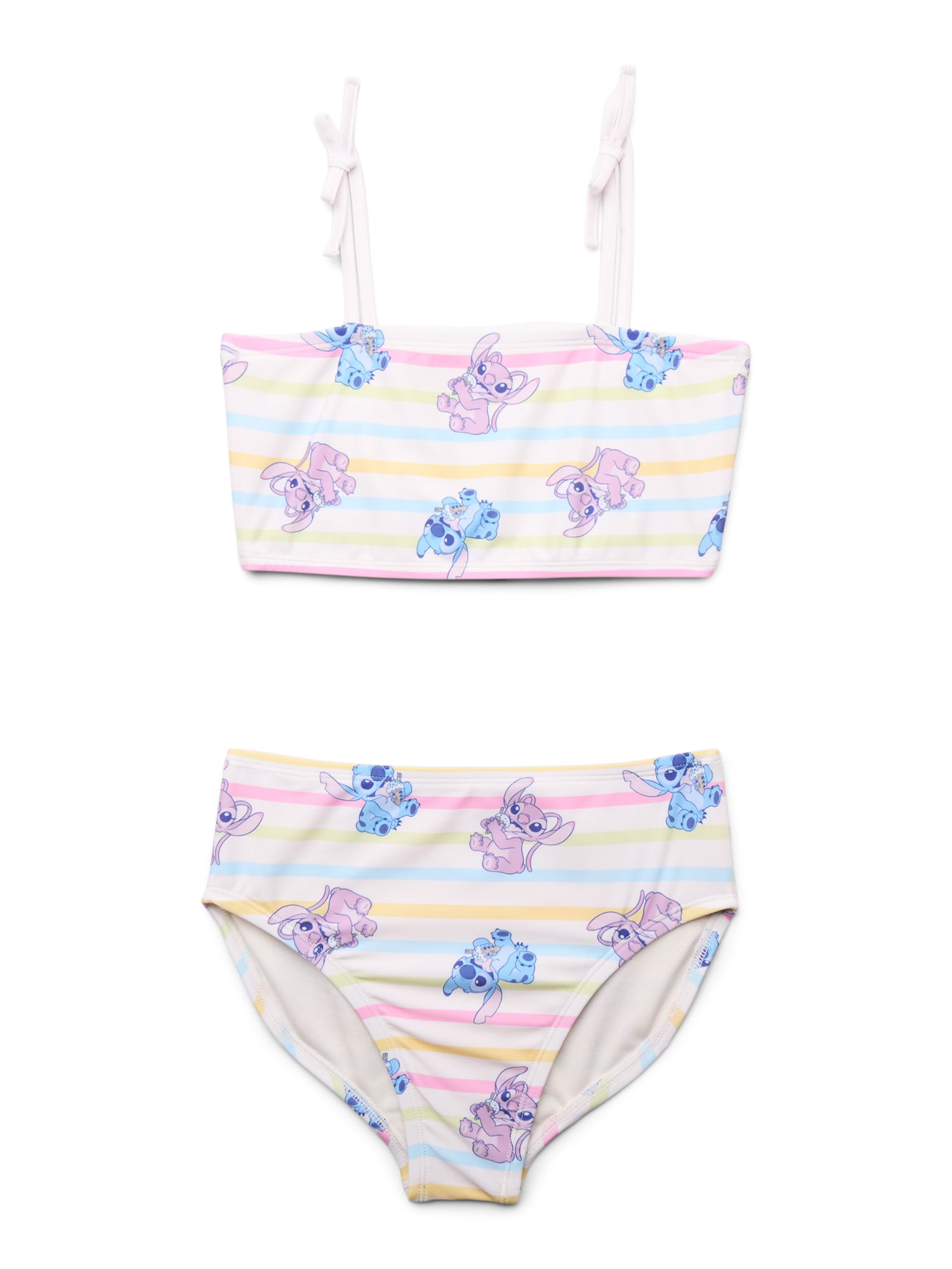 Big Girls Stitch and Angel Stripes Swimsuit