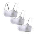 thumbnail image 1 of Big Girls Stretchy Cotton Training Bra 2-Pack Wireless Light Padded Adjustable Straps Back Closure Soft Breathable Smooth 10-16, 1 of 5