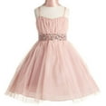 thumbnail image 1 of Big Girls' Stunning Rhinestone Studded Waist Flowers Girls Dresses Blush 18, 1 of 2