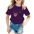 thumbnail image 1 of Big Girls Summer T Shirts Tops Summer Fashion Short Sleeve Pattern Print Tee Shirts Casualcrew Neck Loose Fit Basic Tees Size 13-14T, 1 of 4