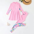 thumbnail image 1 of Big Girls Surfing Rash Guard Bathing Suit Graphic Long Sleeve Swimsuit Upf 50+ Floral Print Two Piece With Pants, 1 of 9