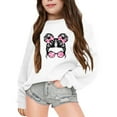 Big Girls Sweatshirt Round Neck Long Sleeve Pullovers Cartoon Drop Shoulder Tops Fall Winter