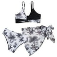 thumbnail image 1 of Big Girls Swimsuits Bathing Suits 3 Piece Tropical Floral Swimwear Bikini Sets with Skirt Size 11-12T, 1 of 5