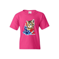 thumbnail image 1 of Big Girls T-Shirts and Tank Tops - American Flag Cat, 1 of 5