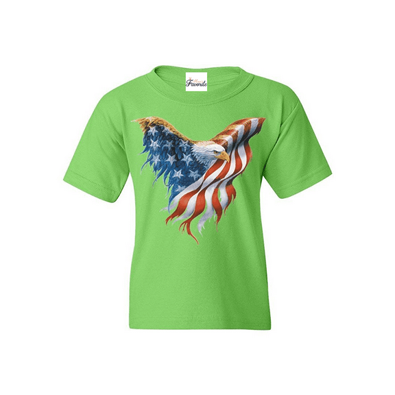 Big Girls T-Shirts and Tank Tops - American Flag Eagle USA