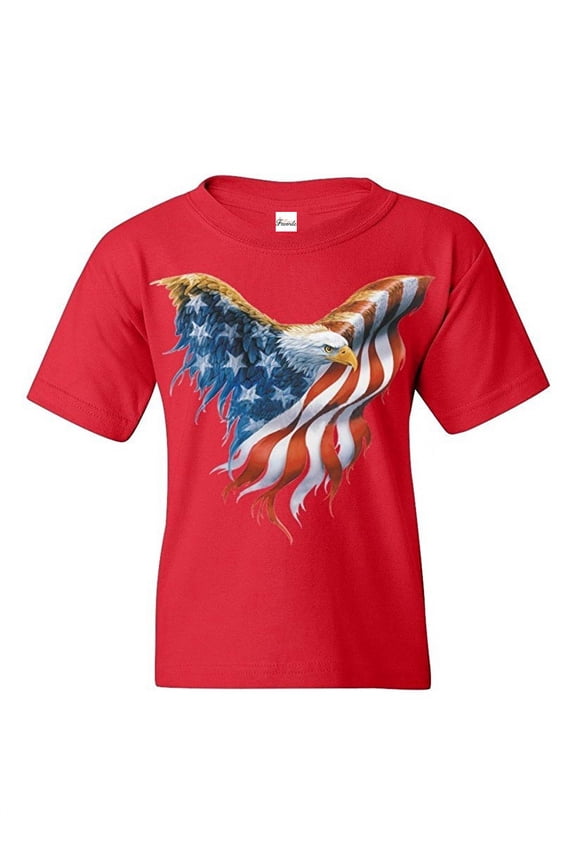 Big Girls T-Shirts and Tank Tops - American Flag Eagle USA