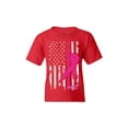 thumbnail image 1 of Big Girls T-Shirts and Tank Tops - Cancer Ribbon American Flag, 1 of 5
