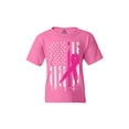 thumbnail image 1 of Big Girls T-Shirts and Tank Tops - Cancer Ribbon American Flag, 1 of 5