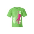 thumbnail image 1 of Big Girls T-Shirts and Tank Tops - Cancer Ribbon American Flag, 1 of 5