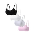 thumbnail image 1 of Big Girls Training Bras Multipack Wireless Cotton Light Padded Bra Adjustable Straps Back Closure Soft Edge Stretchy Smooth Comfort Breathable Youth 10-16 Years, 1 of 5