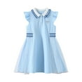 thumbnail image 1 of Big Girls Tulle-Dresses 2025 Size 3-14 Teens Kids Cute Ruffle Sleeve Button Collared Pullover Comfort Vacation Dresses, 1 of 5