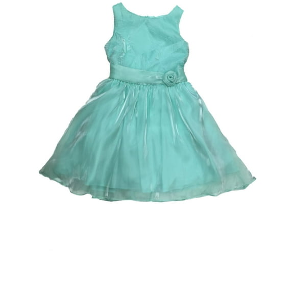 Big Girls Turqouise Organza Tank Top Holiday Party Flower Girl Dress 14