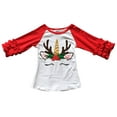 thumbnail image 1 of Big Girls' Unicorn Glitter Christmas Adorable Top T-Shirt Tee Blouse Red 6 XL (P318438P), 1 of 1