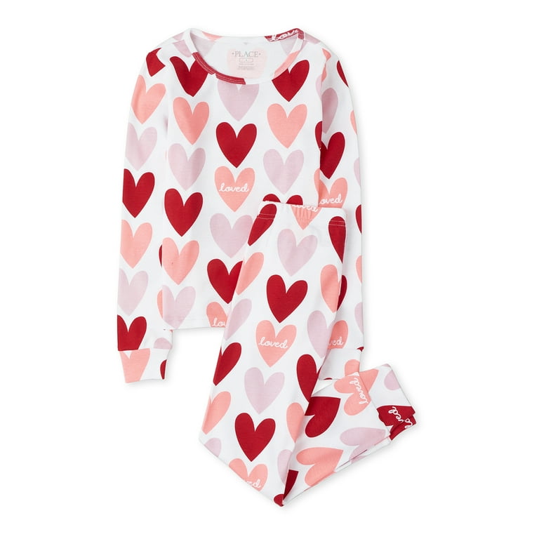 Big Girls Valentine s Day Two Piece Pajama Set Walmart