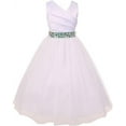 thumbnail image 1 of Big Girls' White Rhinestone Belt Communion Flowers Girls Dresses Jade 12 (MB27K6), 1 of 3