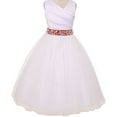 thumbnail image 1 of Big Girls' White Rhinestone Belt Communion Flowers Girls Dresses Red 8, 1 of 2