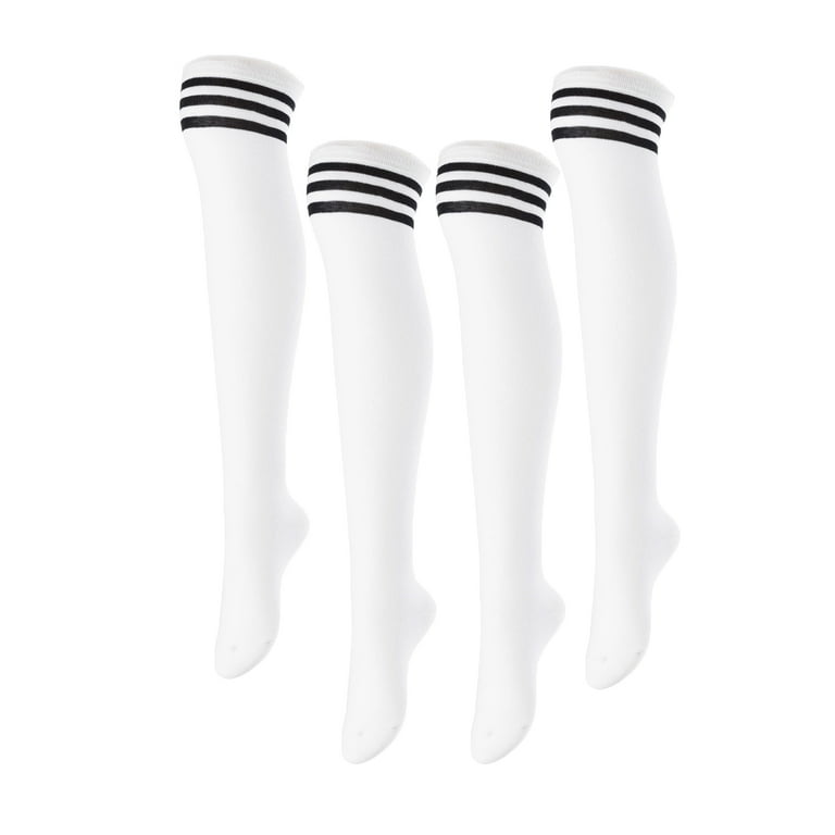 Big Girls' Women's Pairs Over Knee High Thigh High Cotton Socks