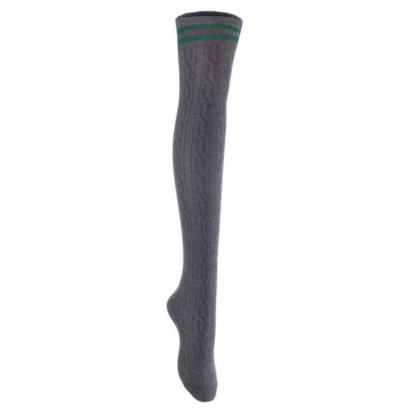 Big Girls' Women's 4 Pairs Over Knee High Thigh High Cotton Socks Leg Warmers J1023 Size L/XL(Dark Grey, Coffee, Beige, White) 4c3